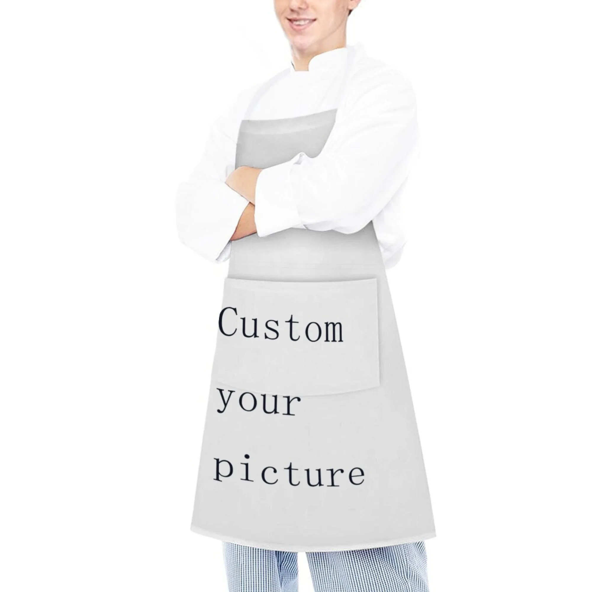 

Custom Adjustable Cooking Apron Unisex Household Solid Color Chef Waiter Barbecue Hairdresser Adult Pocket Apron Kitchen Supplie