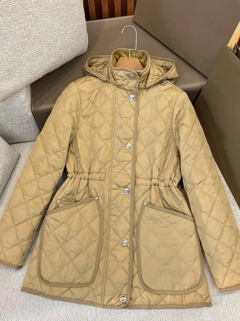 

Элегантная женская хлопковая куртка-пальто в британском стиле с капюшоном и поясом на талии, однотонная, универсальная, персонализированная, новая коллекция осень-зима