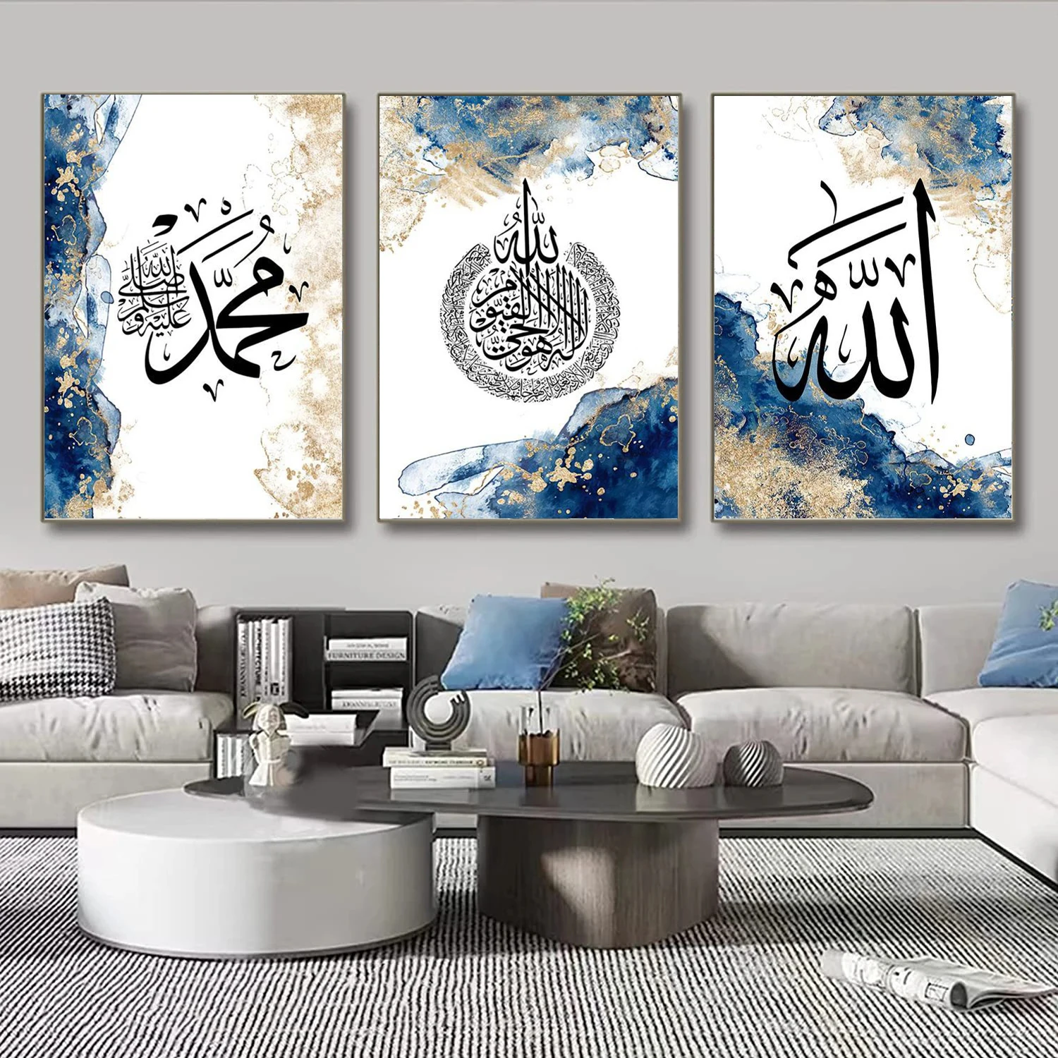 5D Triptychs Ayatul Kursi Muslim Diamond Painting Islamic Religion Ramadan Cross Stitch Mosaic Full Drill Embroidery Home Decor