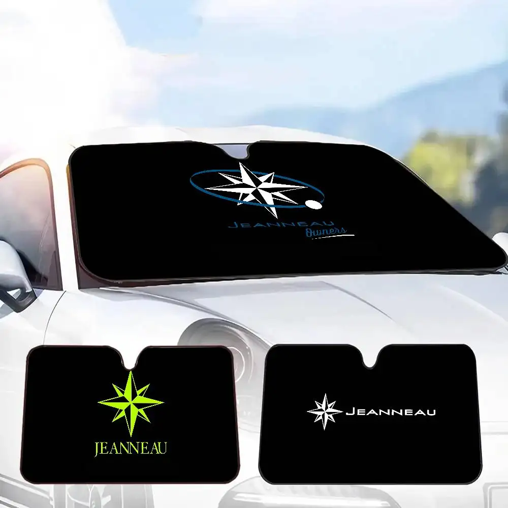 Yacht manufacturing J-JEANNEAU-U logo Car Windshield Funny Sun Shade Foldable UV Ray Sunshade for Front Window
