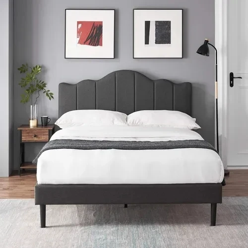 Precio al por mayor: Cama flotante de tela suave con diseño moderno, tamaño King de lujo, muebles de dormitorio. ¡Promoción de ventas!