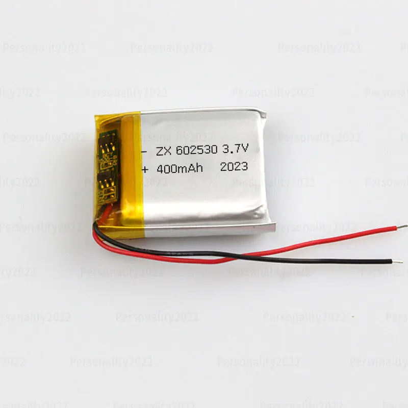 3.7V 400mAh Rechargeable Lithium Polymer Battery 602530 Lipo Batteries for Bluetooth Headset Speaker Hearing Aid Spot Reader