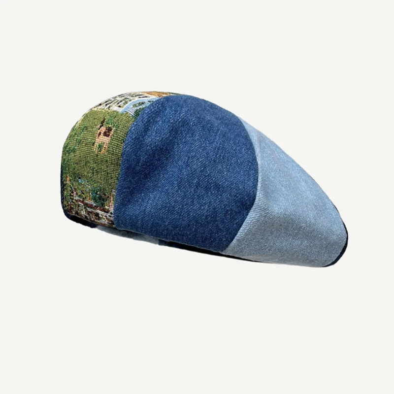 Cap Women Beret Spring Denim Durable Painter Hat Accessory For Outdoors Autumn