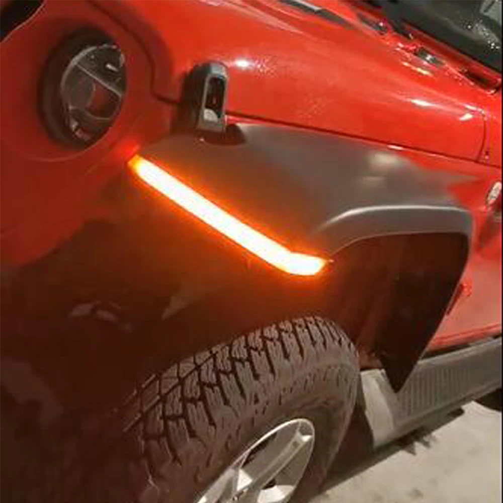 SXMA JL1164 Wheel Eyebrow with LED Light ABS Arch Molding Fender for JEEP for Wrangler JL2018+ Replacement Accessories