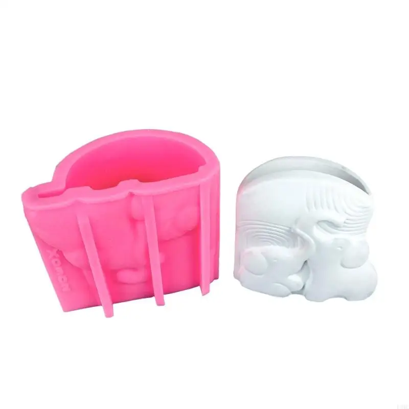 

R3MC Versatile Silicone Elephant Mold for Concrete Plant Pots DIY Home Garden Decors