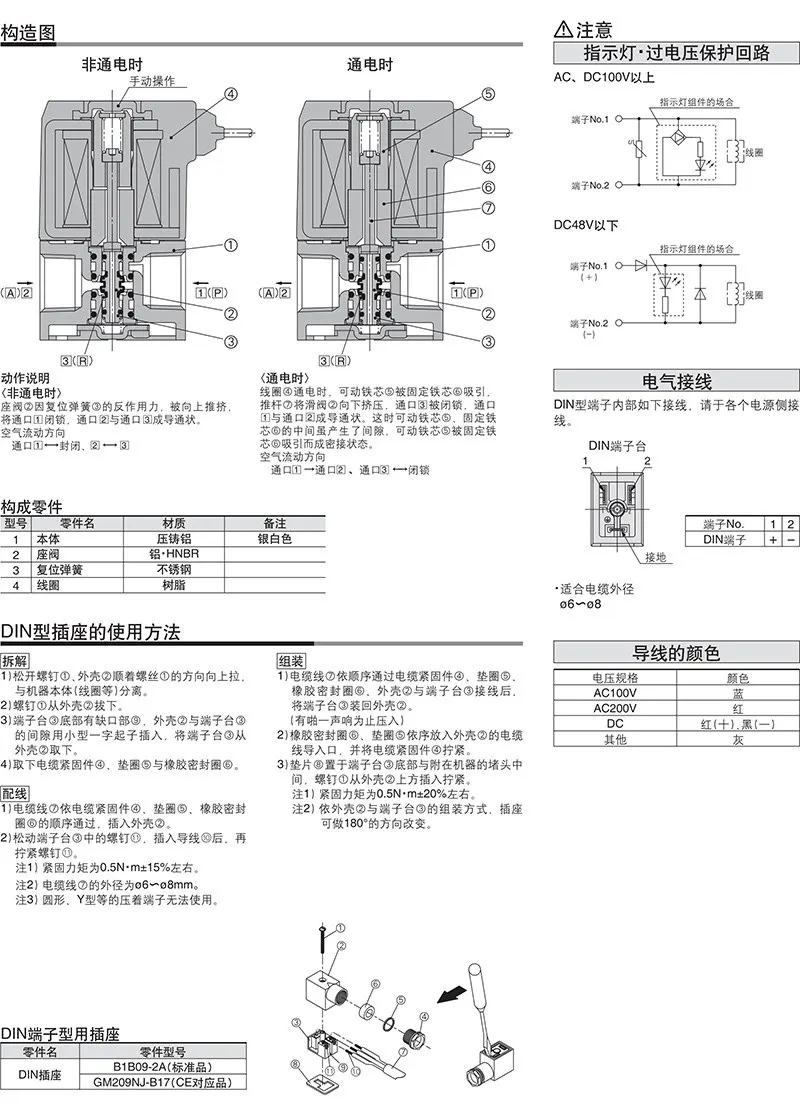 SMC VT307 Series Three-Way Solenoid Valve VT307V-5G1-01-F Two-Position Three-Way Direct Valve