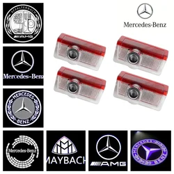 4szt lampa drzwi samochodu logo dekoracja laserowa projekt lampa duch dla Mercedes-Benz ABC MM ML GLA GLS E klasa w176 w205 w166 w246 w212