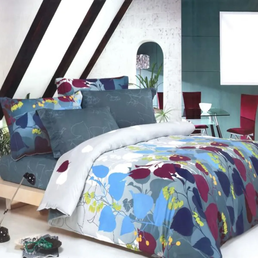 

Blancho Bedding - [Grapevine Leisure] 100 Cotton 5PC MEGA Duvet Cover Set Twin Size