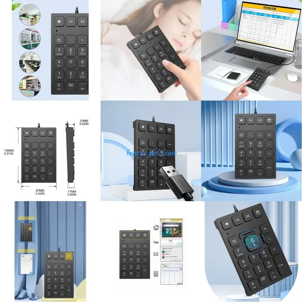 

C7AB NUMERIC клавиатура Эргономика USB NURERIC клавиатура, удобная для AIGO N28