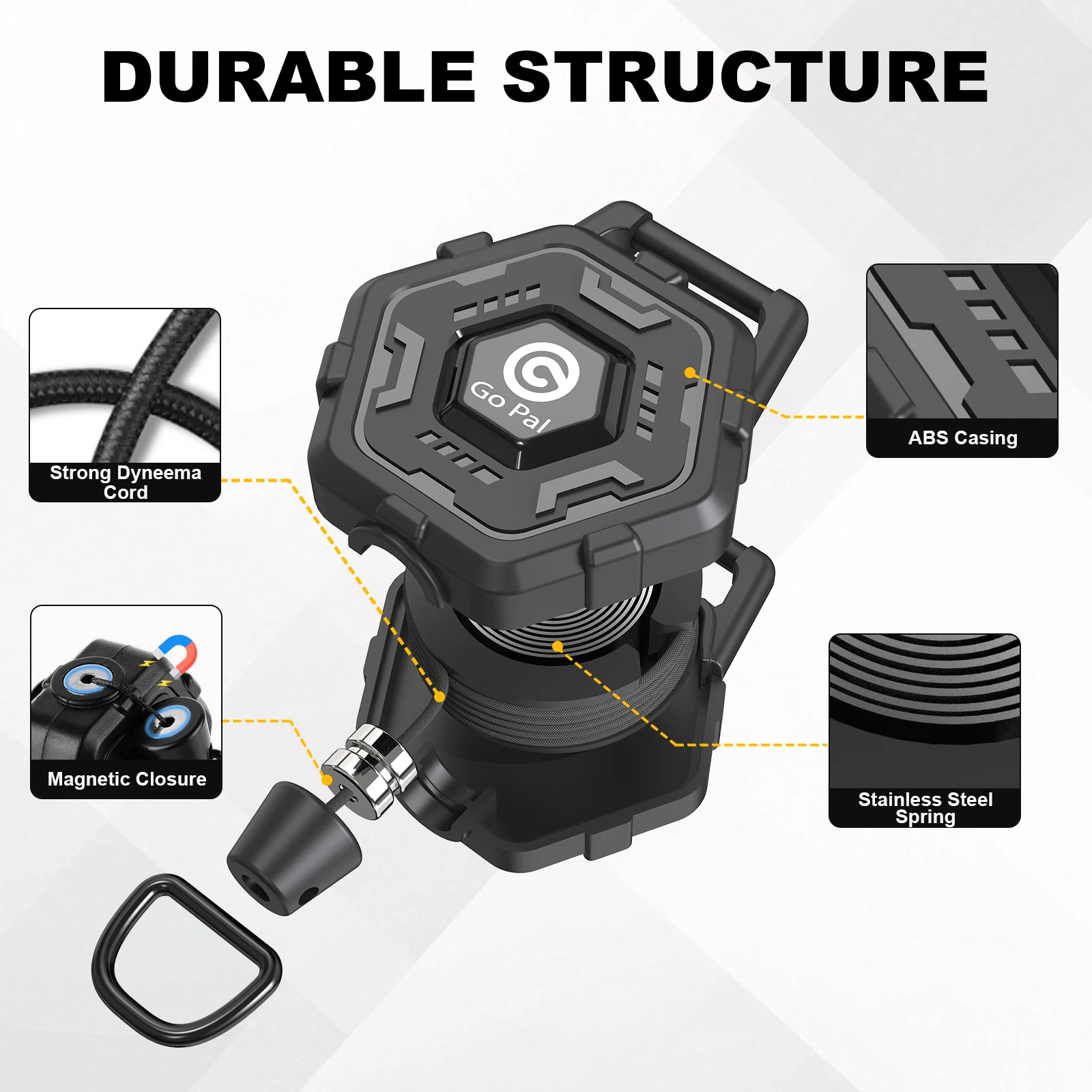 جديد شارة حامل تلسكوبي ABS الجسم سبائك الزنك مشبك مع سلسلة المفاتيح المغناطيس قابل للسحب هوك أداة سلسلة مفتاح حامل التكتيكية