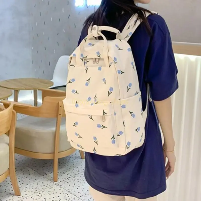 X90d Blumen -Rucksack Schoolbag Travent Bag School College Rucksack Buchbeutel Daypack