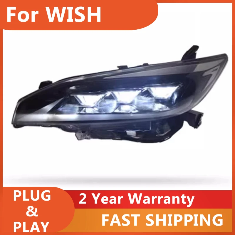 Car Accessories for Toyota Wish Headlight 2009-2015 Wish Headlight DRL Turn Signal Low High Beam Projector Lens