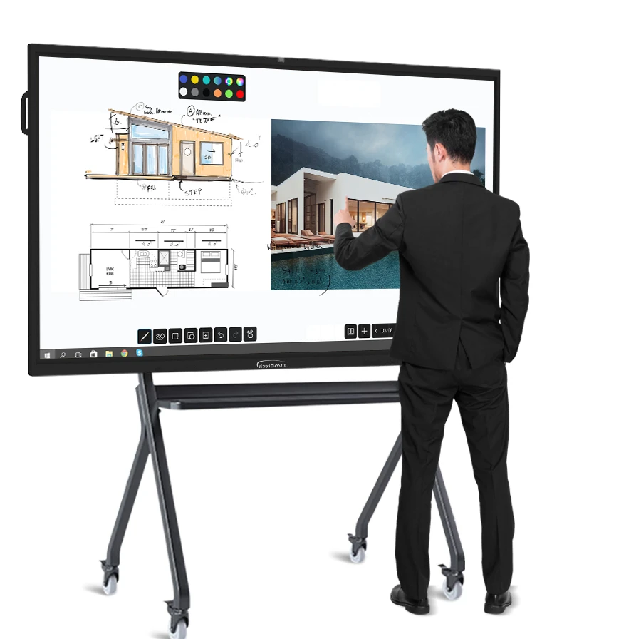 4K Touch Screen LCD LED Panel Interactive Flat Panel Digital Smart Whiteboard For Education Business Meeting Room