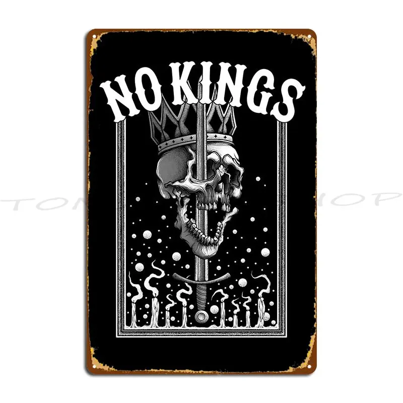 No Kings Metal Plaque Poster Cinema Custom Pub Mural Funny Character Tin Sign Poster