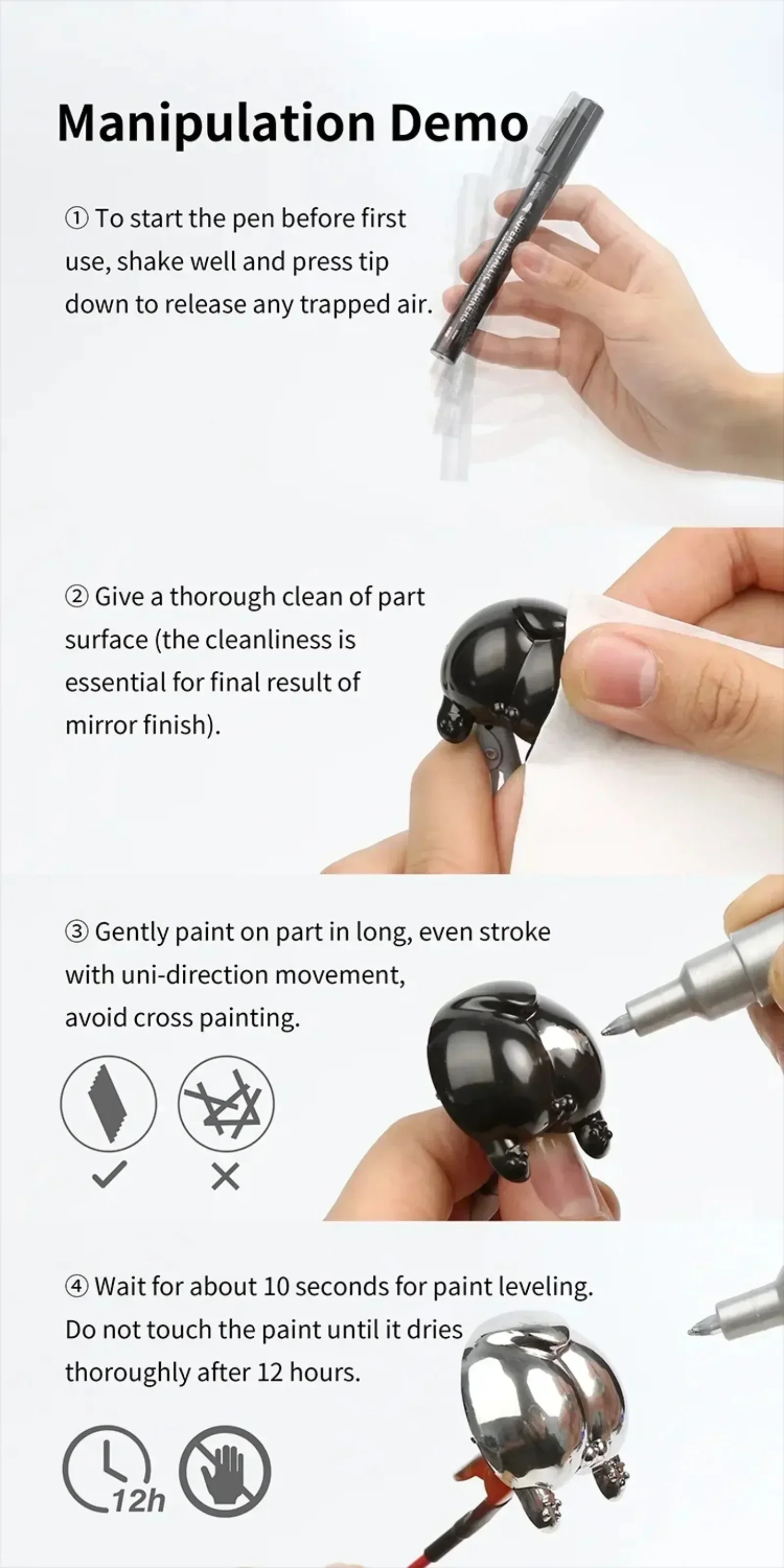 Dspiae mks marcadores de cor super metálicos conjunto de pintura para modelo militar gundam diy fazendo ferramentas hobby diy 0.5mm 2.0mm ponta da caneta