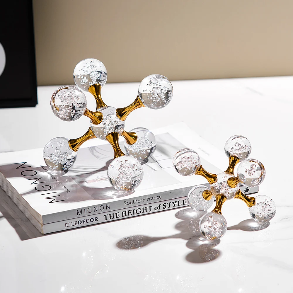 Imagem -03 - Cristal Molecular Bola Ornamento Luxo Home Decor Modern Living Room Desk Statue Decoração Acessórios Artesanato Presente