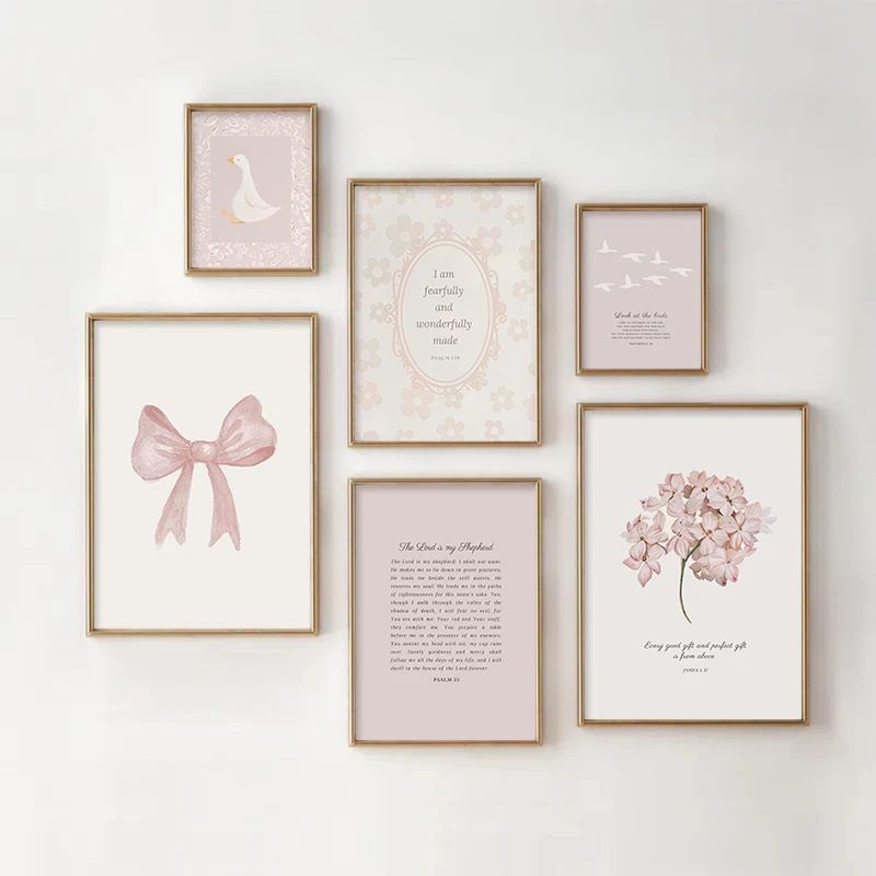 الوردي بوهو القوس الميداني حديقة قماش اللوحة المسيحية الكتاب المقدس ملصق فني معرض جدار الفتيات أثاث غرفة نوم جدار الفن #1