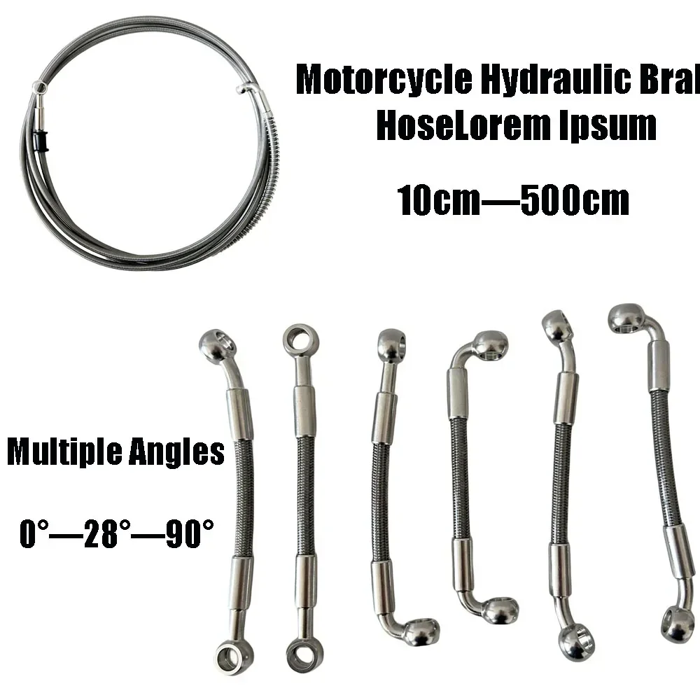 Tuyau de frein tressé pour moto, embrayage hydraulique, ligne de tube flexible, tuyau d\'huile, plusieurs angles disponibles, RL, DOT, M10Banjo0 ~