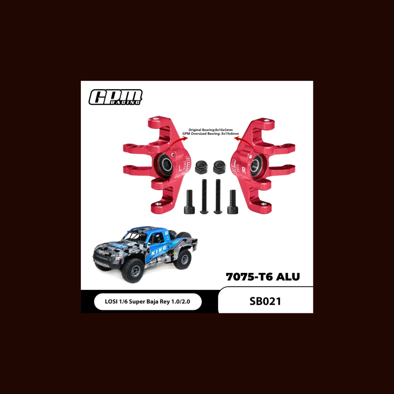 

Комплект передних шпинделей из сплава GPM 7075, для LOSI 1/6 Super Baja Rey 1.0/2.0