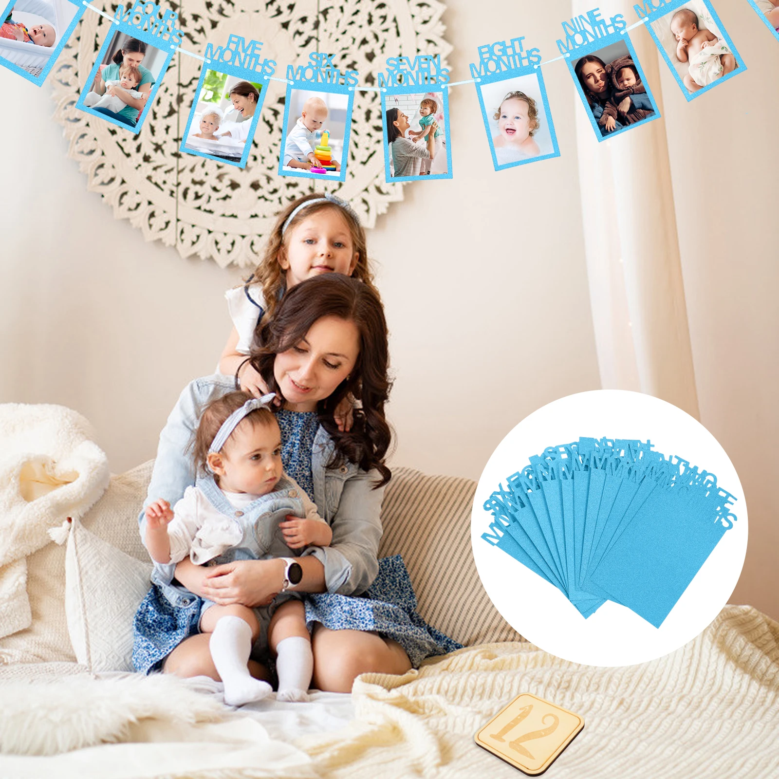 

Photo Wall Banner Kids Birthday Decor Display Flag Baby Room Art Collage Holder Celebration Indoor Outdoor Party Home DIY