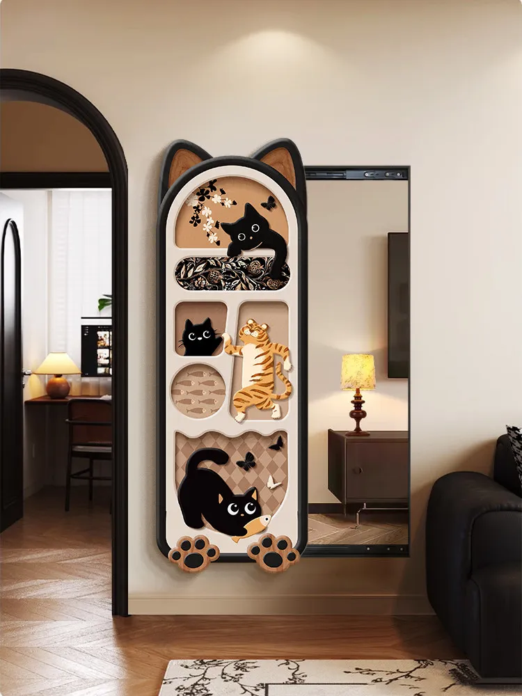 Medieval Style Hidden Full-length Mirror Decorative Painting Sliding Mirror Hidden Invisible Full-length Mirror Hanging Painting