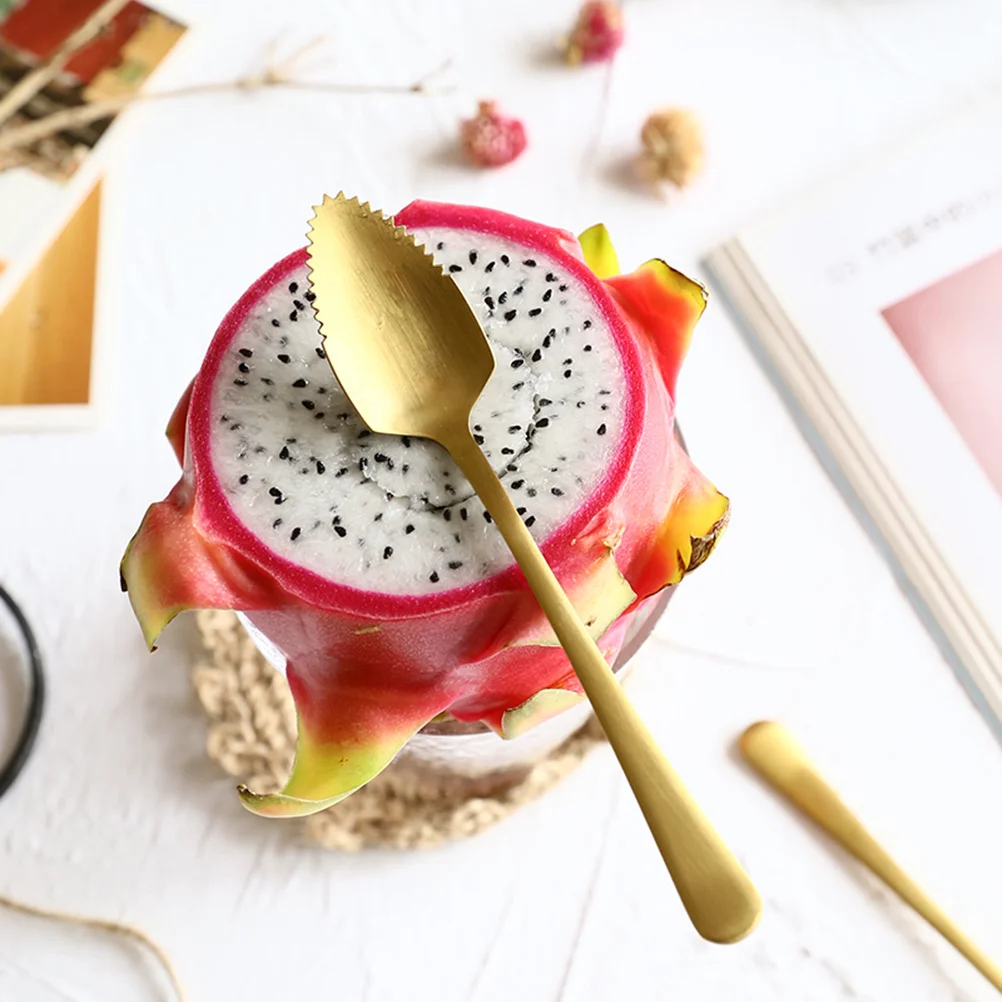 

6Pcs 304 Stainless Steel Spoons Polished Rust Resistant Fruit Dessert Grapefruit Coffee Ice Cream Flatware Grapefruit Spoon