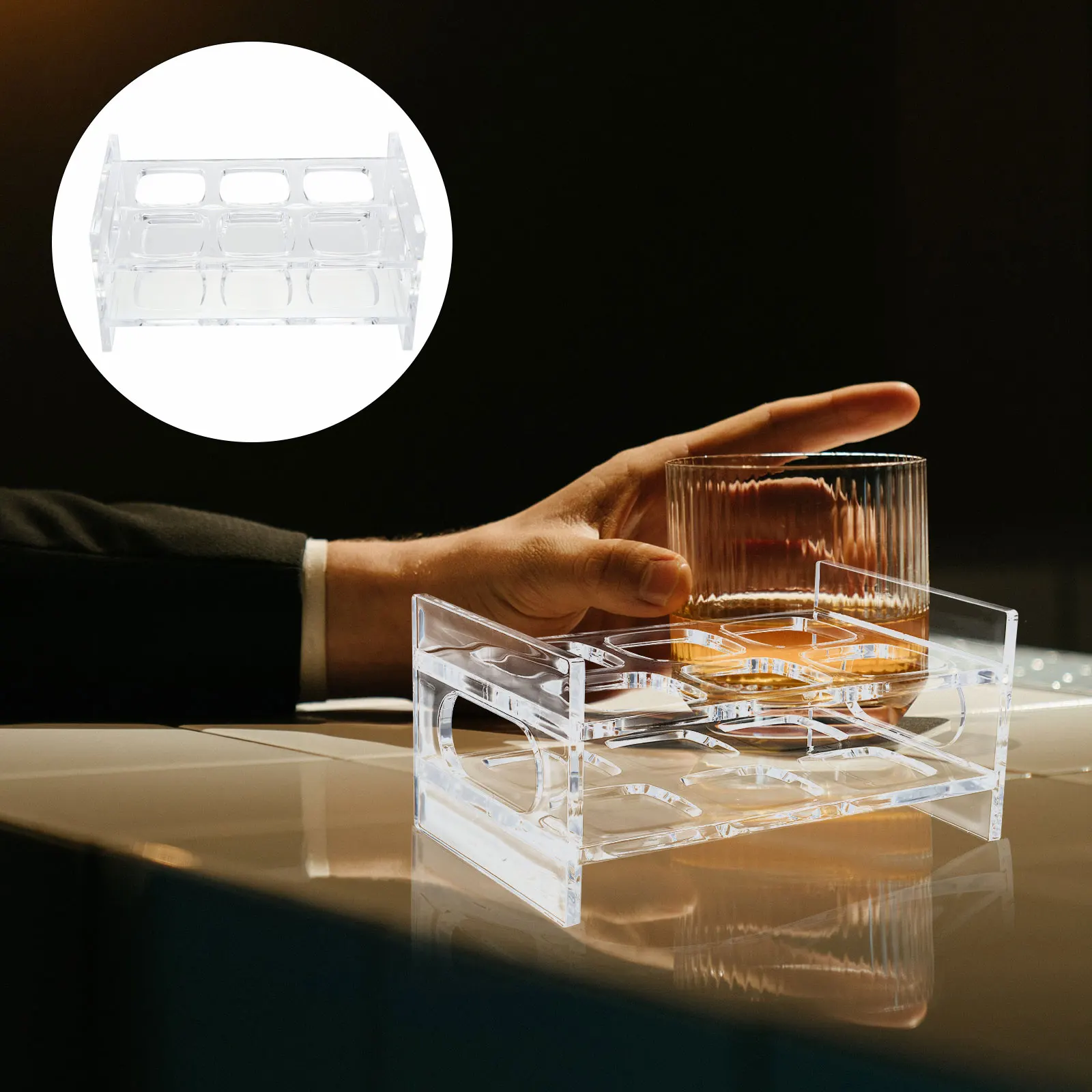 

Acrylic Shot Glass Holder Liquor Cup Display Rack Bar Drinkware Washable Reusable Transparent Storage Carrier Whisky Glasses