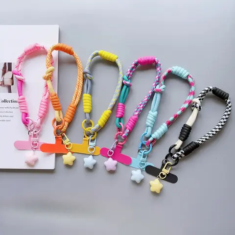 1Pc Phone Wrist/Thumb Strap - 2-in-1 Adjustable Short Braided Rope, Strong & Durable, For Both Men & Women