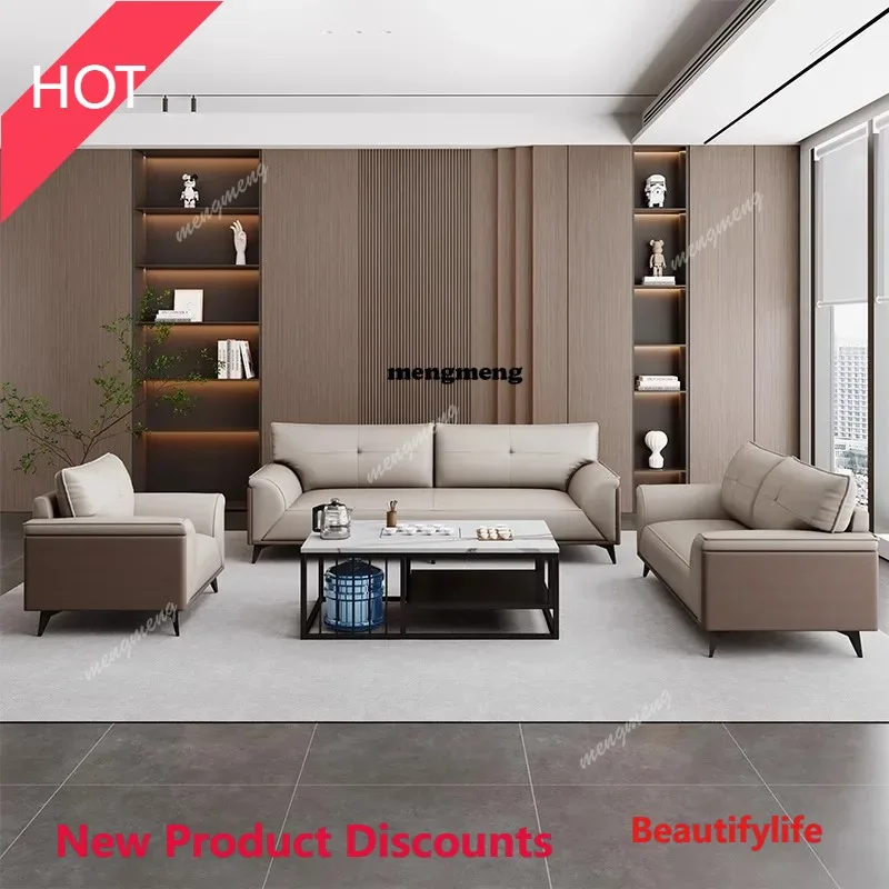 

03A Cat Claw Business Office Sofas Reception Minimalist Modern Leather Office Sofas Function Office Furniture Gado Mai Matasai