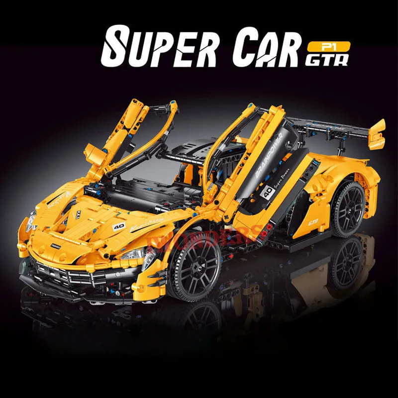 In stock Technic P1 Super Sports Racing Car Building Model 1:10 Building Blocks 2298/PCS Boys Adult Educational Toy Gift