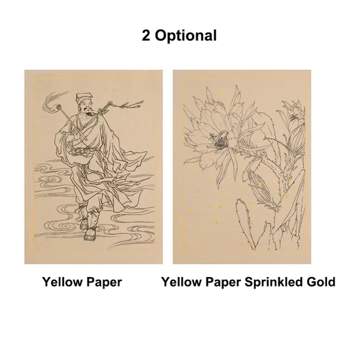 Imagen 2 del producto 100 hojas de papel chino Sumi Xuan, 29x21cm, pincel de caligrafía A4, tinta para escribir, papel amarillo de arroz para pintura, práctica de dibujo