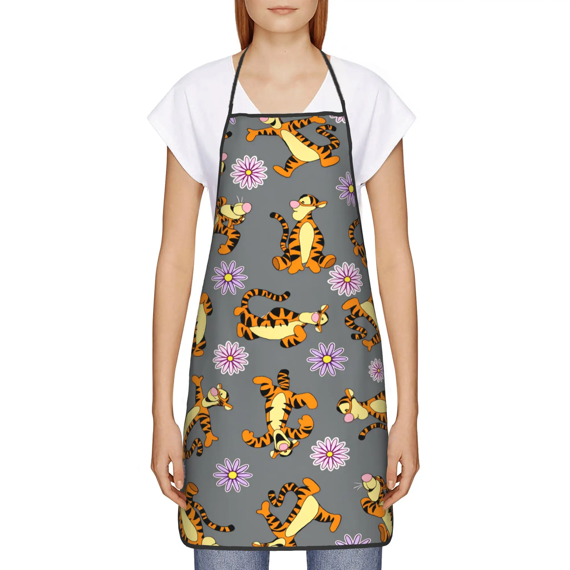 

Winnie The Pooh Tigger Apron Custom Cooking Kitchen Accessories Home Barber Aprons without Pocket
