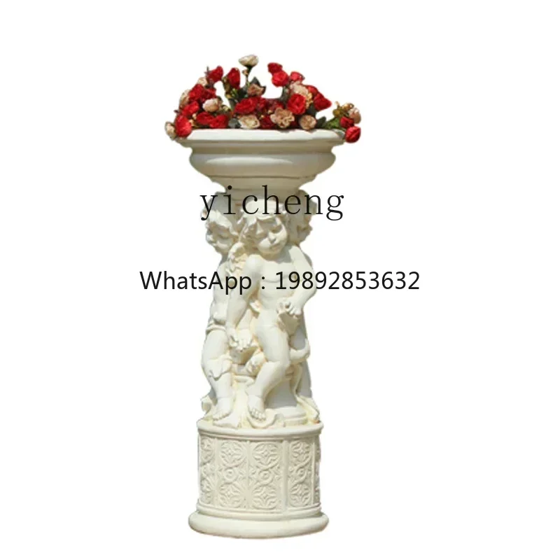 BJ Angel Flower Pot Villa Character Green Plant Flower Appliance Garden Decorative Ornament Sculpture Landscaping Gardening
