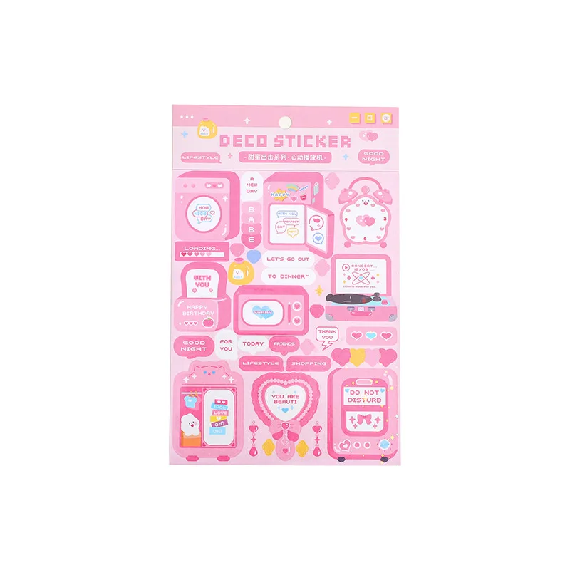 Cute Sweet attack series Stickers Text Dialog Idol Card DIY Material Scrapbooking Decorative Sticker Personalized Stationery