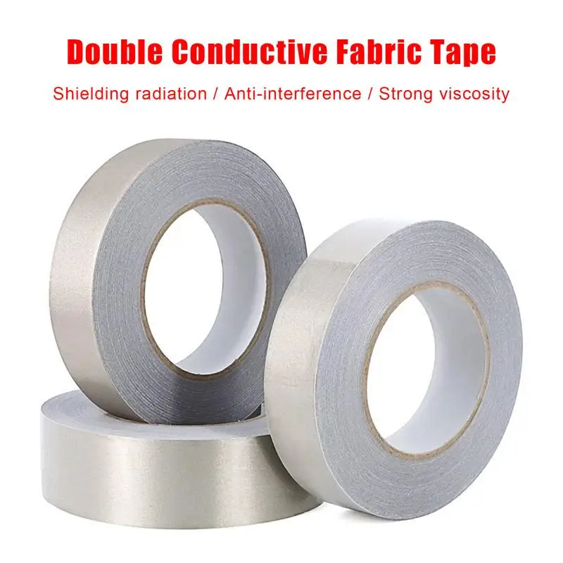 20 Meter Conductive Fabric Cloth Tape 5mm~20mm Width Double-Sided Laptop Cellphone LCD Signal Shielding Adhesive Tape 1PCS