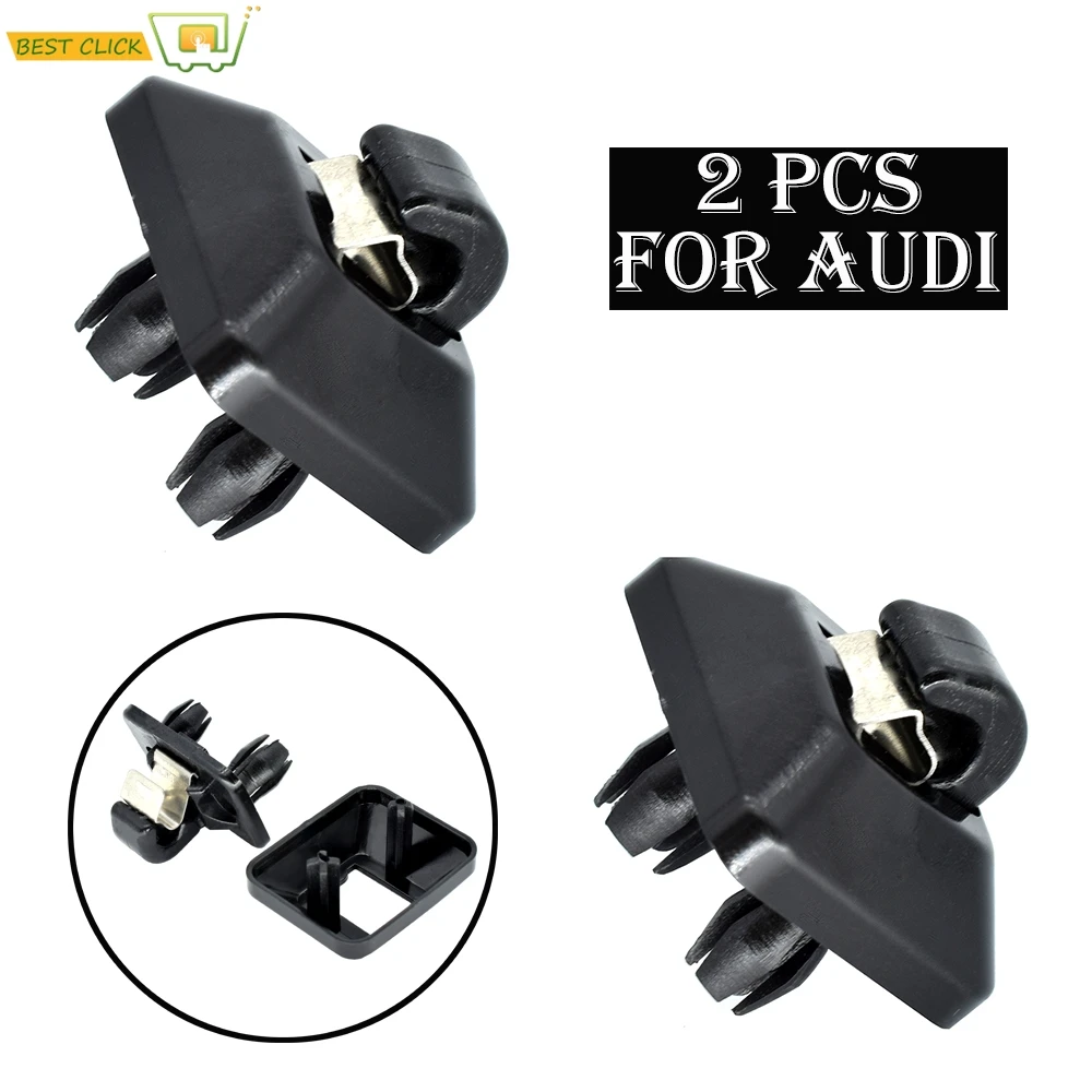 Pair Black Sun Visor Clip Holder For Audi A1 A3 A4 A5 Q2 Q3 Q5 TT RS3 RS4 Car Hook Interior Hanger Hooker Bracket Accessories