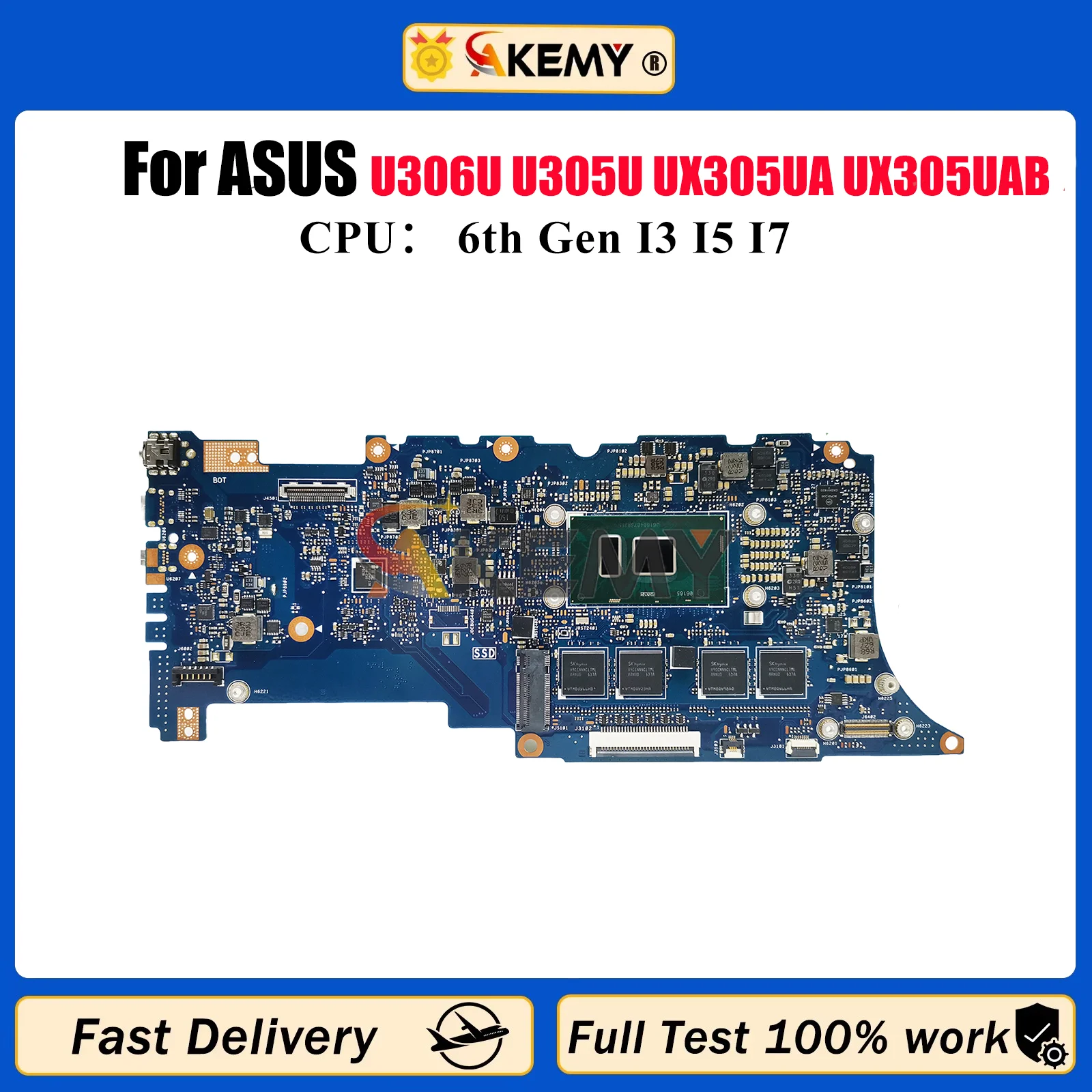

UX305UAB Laptop Motherboard For ASUS ZenBook UX305U U306U U305U UX305UA UX305UAB Mainboard With I3 I5 I7 CPU 100% tests OK stk