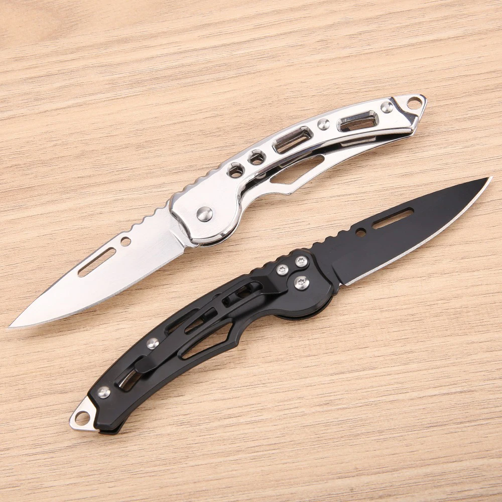 Stainless Steel Keychain Folding Knife Outdoor Carrying Knife Mirror Sharp Pocket Knife Fruit Knife Folding Knife