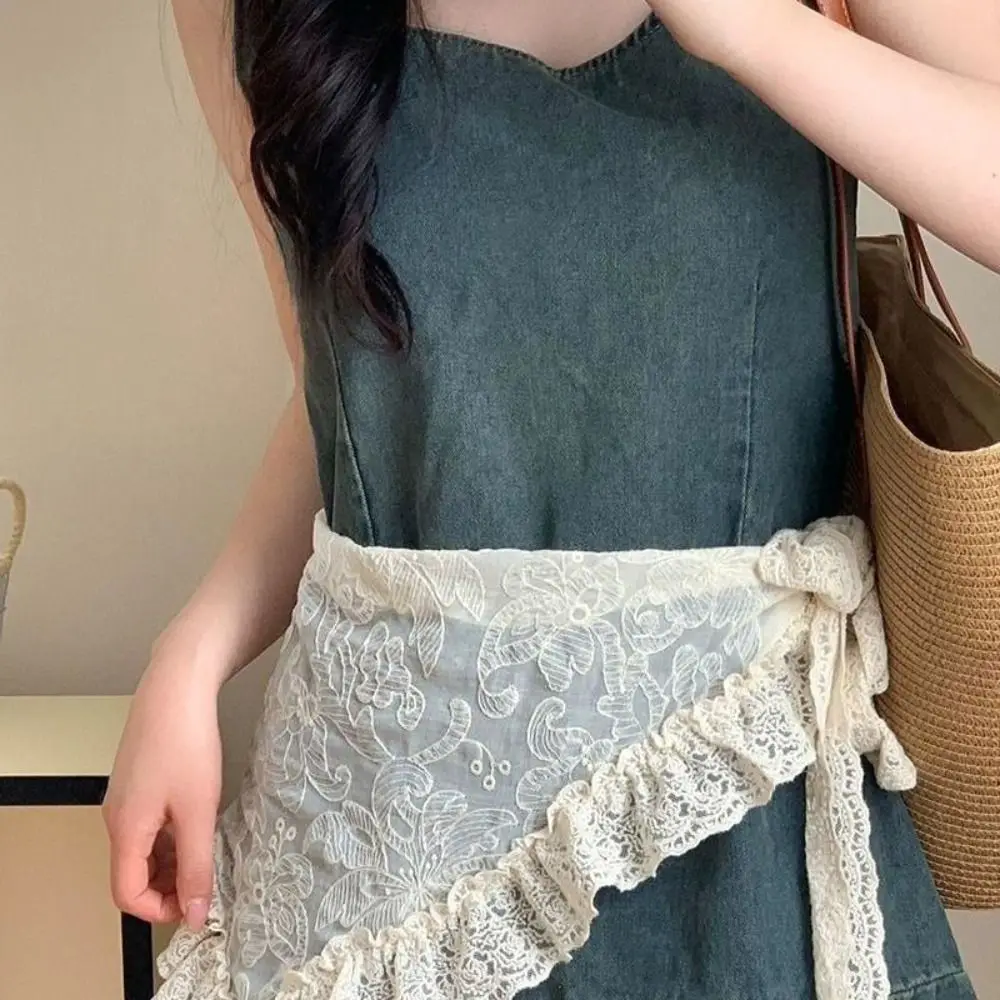 

Floral Printed Lace Triangle Scarf Embroidered Ethnic Style Lace Headband Wraps Pastoral Style Embroidered Flower Scarves