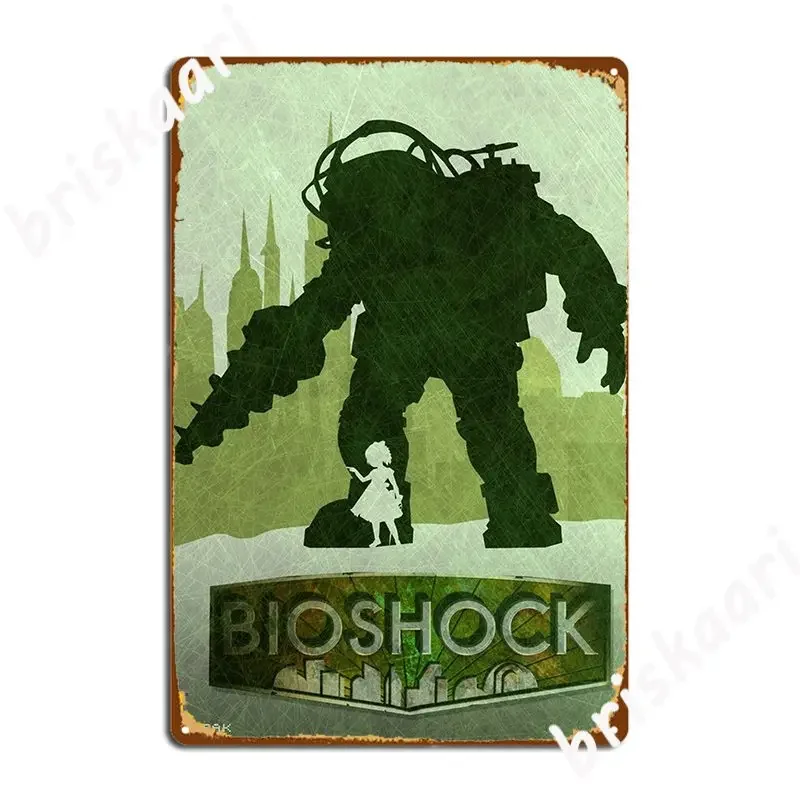 Bioshock The Big Daddy-letrero de Metal para cine, cocina, decoración de pared, carteles divertidos de estaño para el hogar