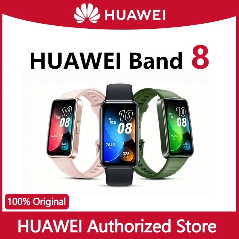 HUAWEI Band 8 Smart Band com Tela Cheia, Longa Duração da Bateria, Monitor de Saúde, Pulseira Inteligente para Corrida ao Ar Livre