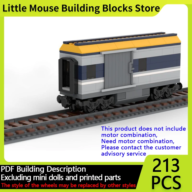 

City Car Model MOC Building Bricks Postage Wagon Passenger Train Modular Technology Gifts Holiday Assemble Children Toys Suit