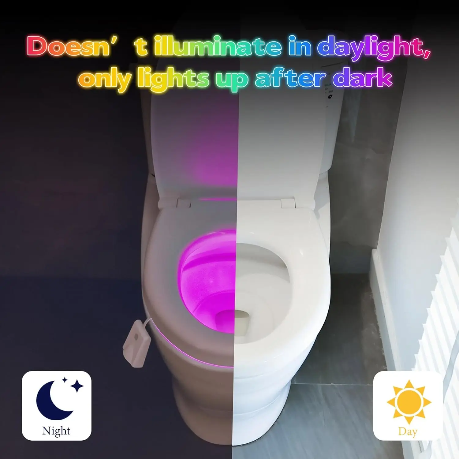 LED Toilet Night Light USB Rechargeable Motion Sensor Lamp With Star Projector For Children Room Bathroom Chrismas Decoration