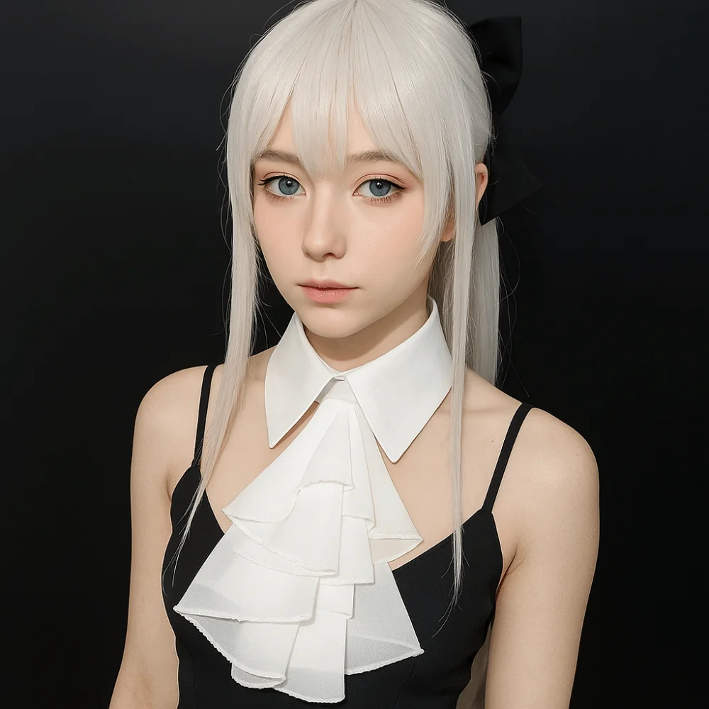 

Elegant False Collar Multi-Layer Design Detachable Detachable Collar Necktie Front Ruffled Style Decorative Collar