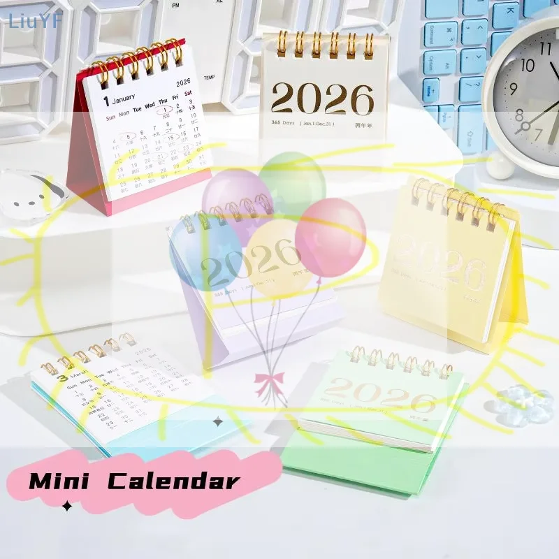 

Мини-маленький настольный календарь на 2026 год, настольный орнамент, календарь, книга, креативный простой планировщик, настольные офисные канцелярские принадлежности, новогодние подарки