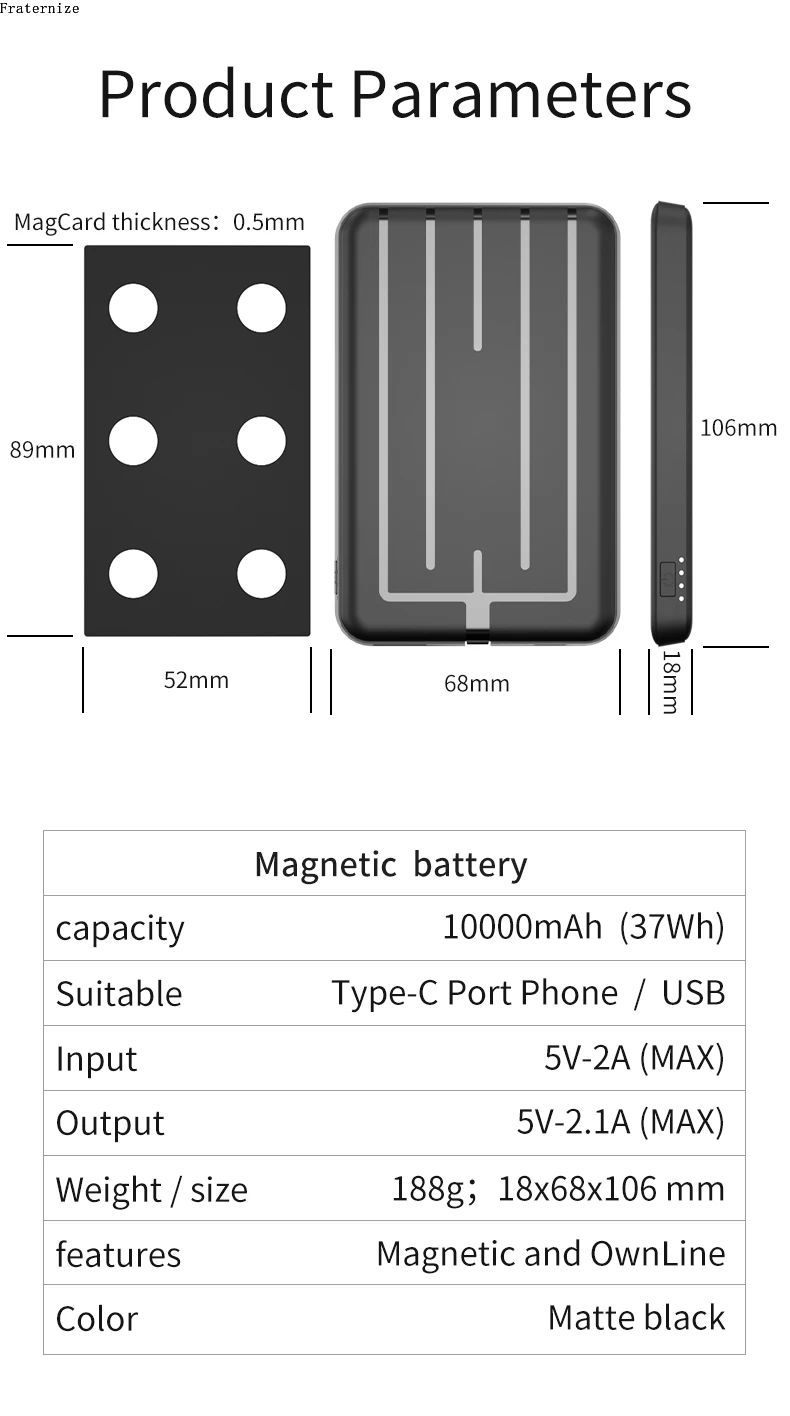 Imagem -06 - Carregador de Bateria para Samsung Galaxy A12 A22 A32 A42 A52 A52s A72 A82 A33 A53 A73 A23 5g 4g Magnético Case Banco de Potência 10000mah Case