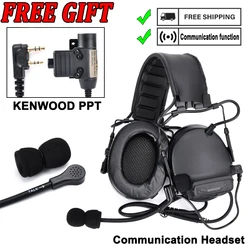 Auriculares tácticos PTT para comunicaciones con adaptador ARC y casco