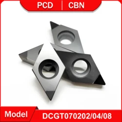 2PCS PCD turning tool DCGT070202 DCGT070204 DCGT070208 for copper and aluminum CBN tools machining hard steel and cast iron DCGT