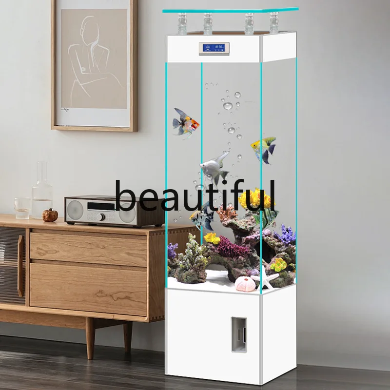 Source Factory Jinjing Ultra-white Glass Fish Tank Living Room Household Small and Medium Vertical Aquarium