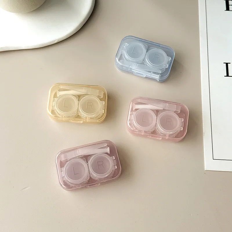Transparent Contact Lens Box with Tweezers Colored Contacts Storage Container Case